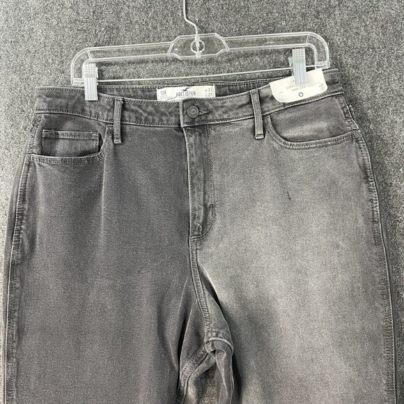 Hollister Curvy Ultra High Rise Mom Jean Women’s 15R Black Gray Stretch Two Tone - Picture 2 of 10